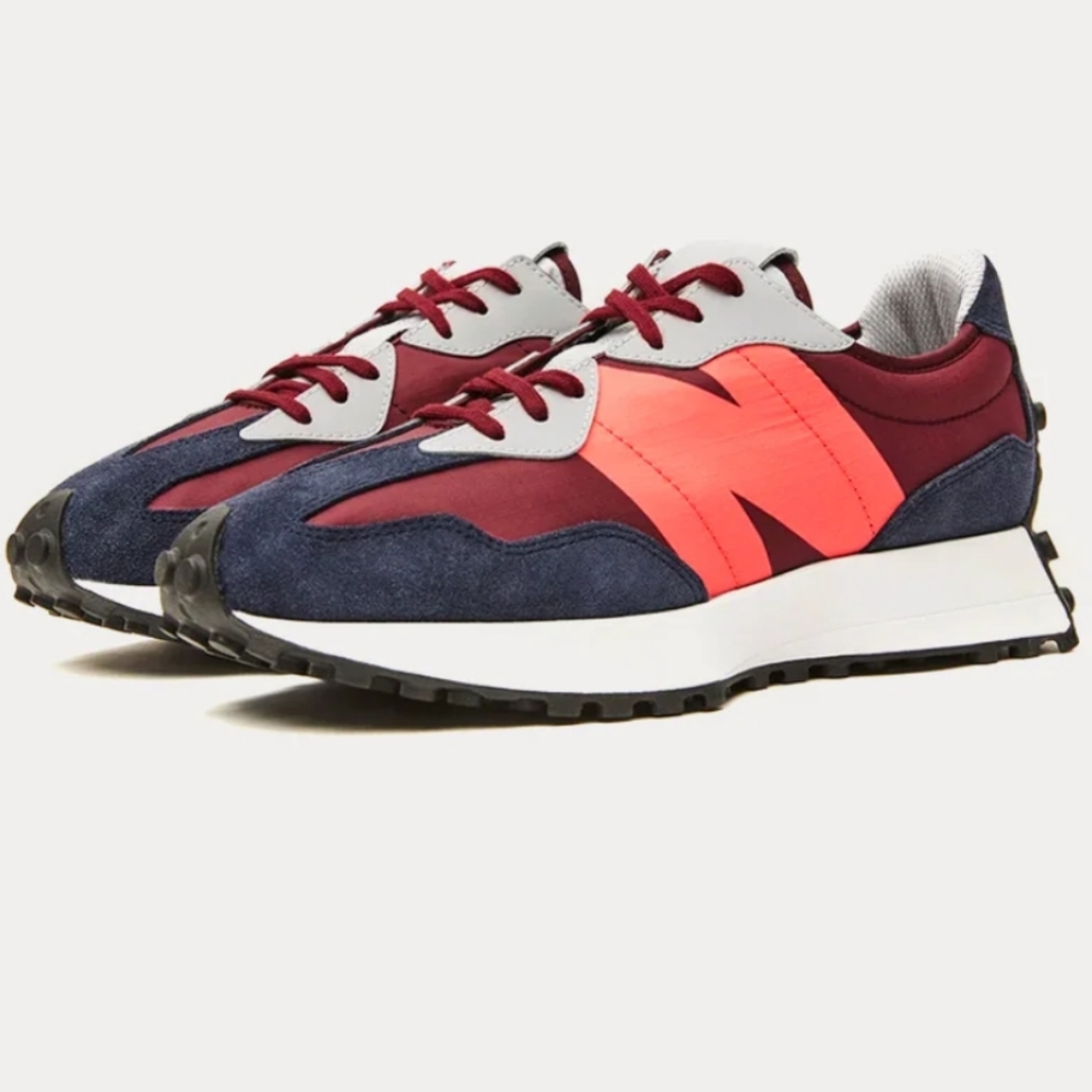 Figs X New Balance 327 Burgundy/Hot Coral Low Top Sne… Gem